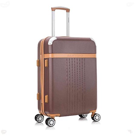 Mala de Viagem Bronze Média 23kg Athena Rígida 360° Santino