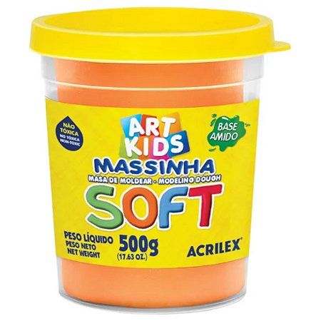 Massinha de Modelar Macia Laranja Soft Grande 500g Acrilex