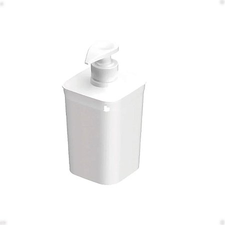 Porta Sabão Prático Liquido Plástico Liso Branco  8x8x16 cm