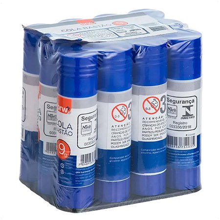 Cola Em Bastão 9 Gramas Pacote Com 12 Unidades 9 Cm BRW