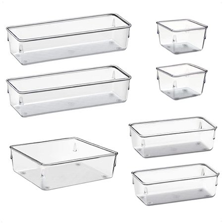 Kit 7 Potes Organizadores Multiuso Modular Tamanhos Sortidos