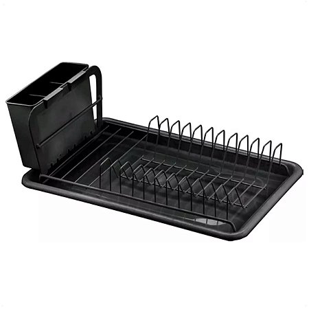 Escorredor De Louças Metal Dublin Preto 35,5x22,5x12,5cm
