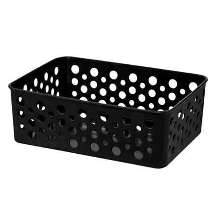 Cesto Organizador Decorativo Multiuso P 19X13,8X6,5Cm Preto
