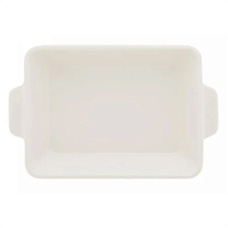 Refratário Porcelana Com Alça Basic Branco 33,5x5x21cm