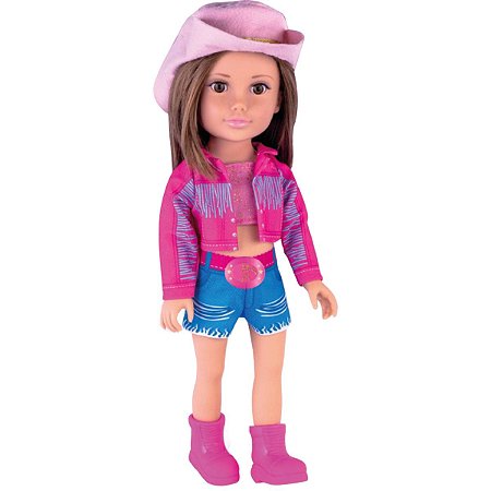 Boneca Divertida Country Style Com Chápeu e Botas 40 Cm Super toys 	623