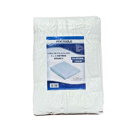 Lona Reforçada BRANCA 5X4 metros 100grs 150 micras ON108 Onetools