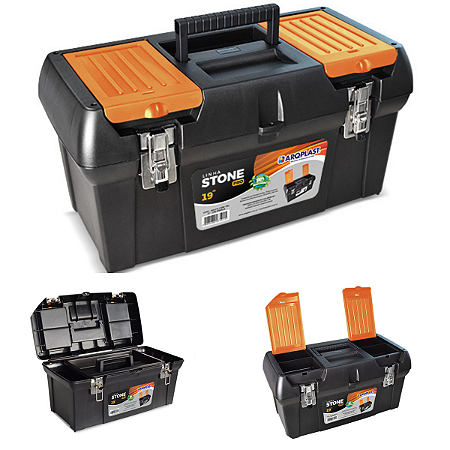 Caixa Maleta De Ferramentas Stone Pro Aço 19"- Cor Preta