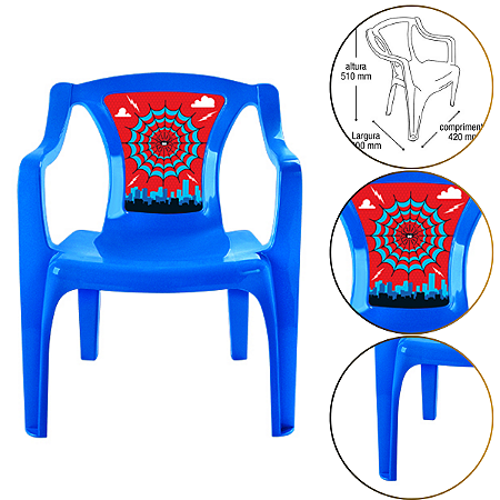 Mini Poltrona Cadeira Infantil Pequena Homem Aranha Cor Azul