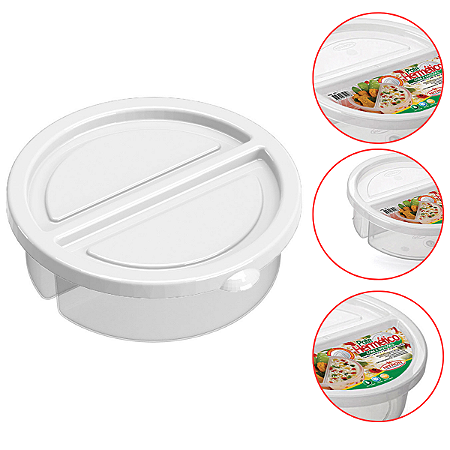 Pote Para Alimentos Redondo com 2 Divisões 720ml PBPA Free