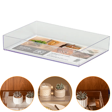 Bandeja Organizadora Luxxor 25x17x4,7cm Cristal Multiuso