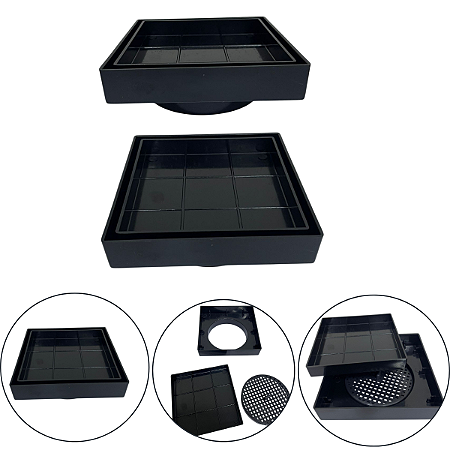 Ralo Inteligente 13x13 Oculto Piso/ Porcelanato Cor Preto