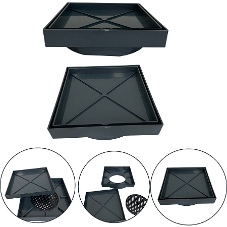 Ralo Inteligente 15x15 Oculto Piso/ Porcelanato Cor Preto