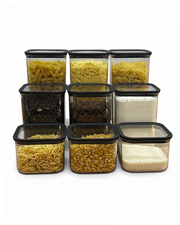 Kit 9 Pote Organizador Geladeira Jogo de Potes Hermético