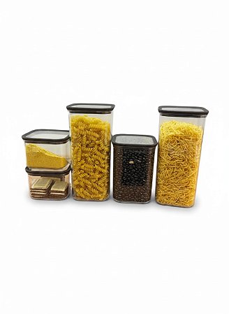 Kit 5 Potes Para Alimentos Organizador Multiuso Acrílico