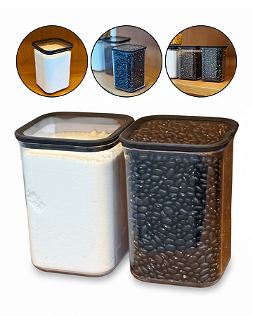Kit 2 Potes Organizadores Hermético Com Tampa Mantimentos