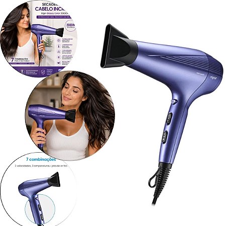 Secador De Cabelo Elgin 2000W Tourmaline Ion 110V