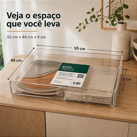 Organizador Empilhável Sousplat Jogo Americano 55cm Cristal