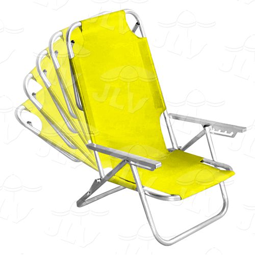 Cadeira Espreguiçadeira Em Alumínio Fortaleza Amarela JLV