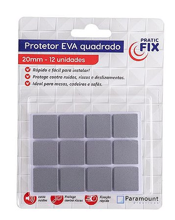Protetor Adesivo Eva Quadrado 20 mm C/ 12 Un. 1338 Paramount