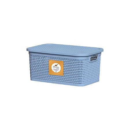 Caixa Organizadora Rattan 2,5 Litros Azul Claro 1102 Rischioto