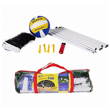 Kit Vôlei Portátil Para Praia Ou Campo Bel Sports