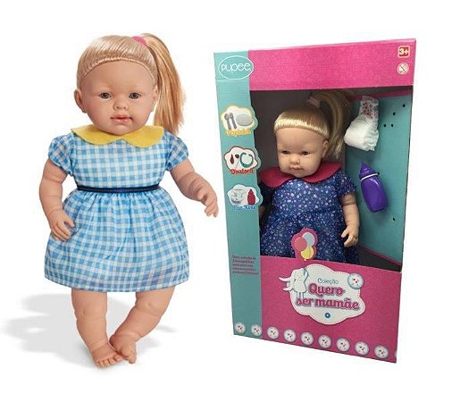 Boneca Bebe Menina Linha Quero Ser Mamãe XIXI 1162 Pupee