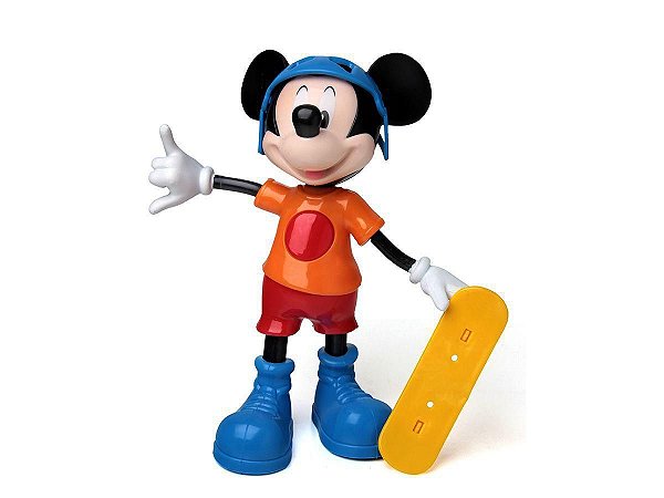 Boneco Infantil Mickey Mouse Radical Com Skate Elka