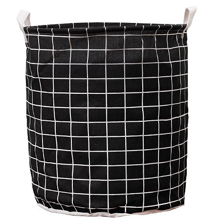 Cesto Organizador C/ Sustentação 37x43cm Quadriculado Preto XTAH33 VB Home