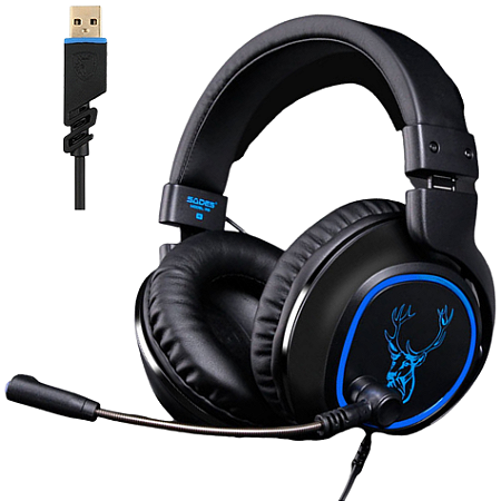 Sades Headset R6 usb 7.1  equalizador Bass PS5, PS4, PC, notebook