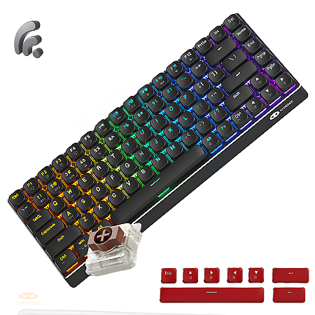 Teclado Mecânico Magegee Moon84 Sem Fio Rgb Baixo Perfil