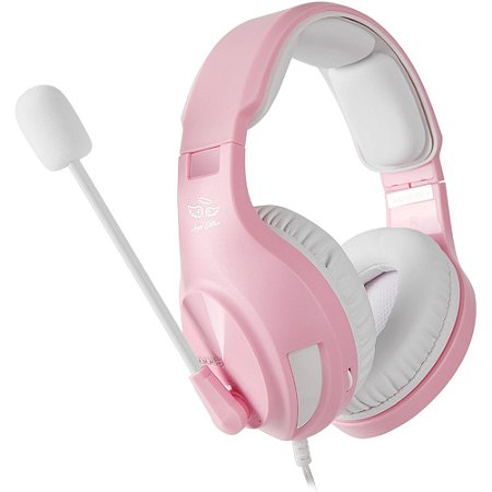 Headset Gamer Fone de Ouvido com Microfone Sades A2 Multiplataforma Rosa Angel Edition