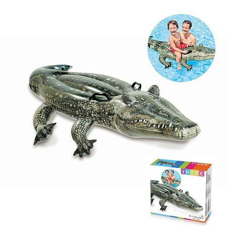 Boia Bote Inflável Jacaré Gator Realista Intex 1,70m