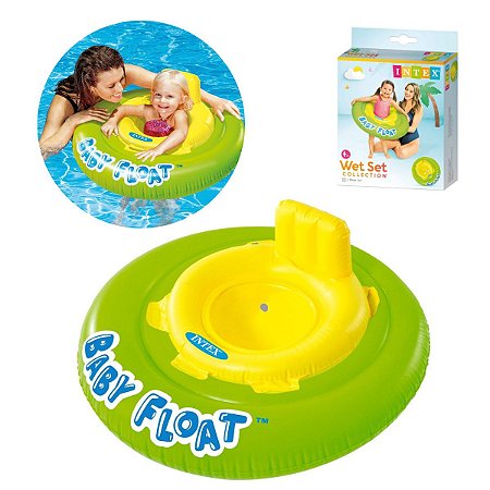 Baby Bote Inflável Assento Fralda 1-2 Anos Verde Intex 56588