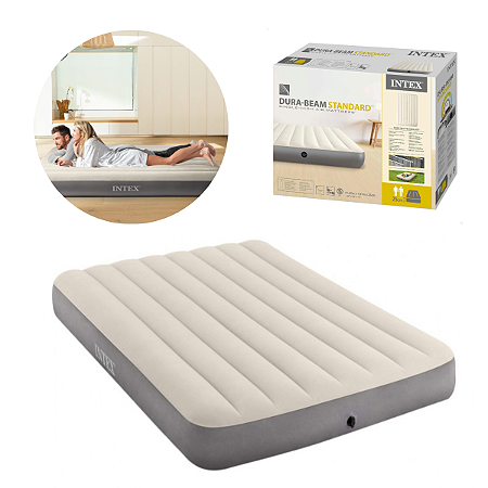Colchão Inflável Dura Beam Single High Intex 64102 Casal (137x191x25cm)