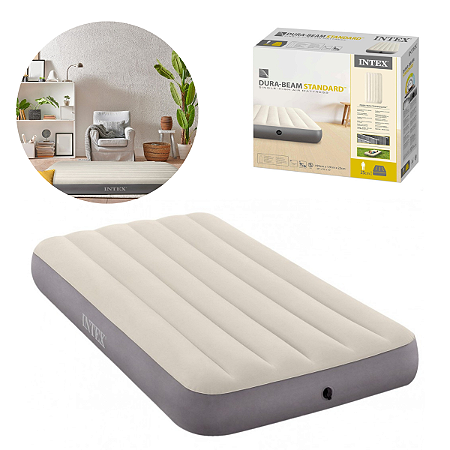 Colchão Inflável Dura Beam Single High Intex 64101 Twin (191x99x25cm)