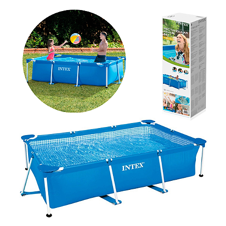 Piscina Armação de Metal Retangular 2282L 260x160x65cm Intex 28271