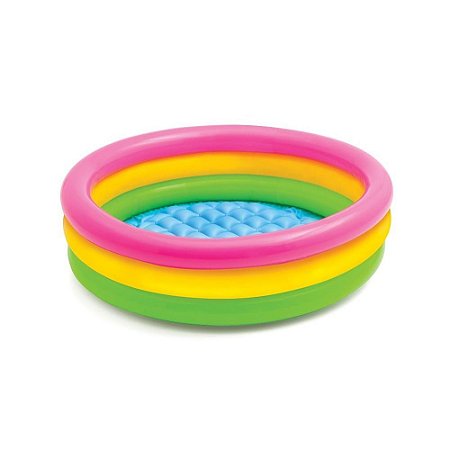 Piscina Infantil Inflável Por do Sol Baby Intex 56l 3 Anéis 1 a 3 Anos