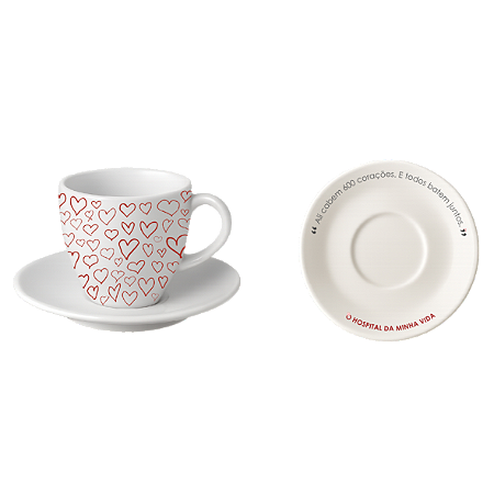 Xícara ''600 corações''
