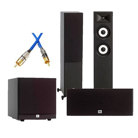 Kit Home Theater 3.1 JBL - 2 Stage A180 Torres + 1 Stage A125C Central + 1 Subwoofer Stage A100P + Brinde