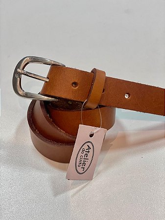 2544-CINTO COURO LISO - FIV. NIQUEL 2,5CM