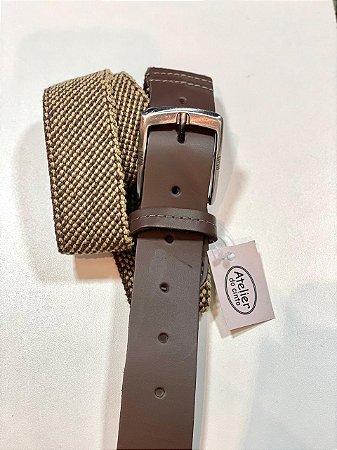 4010-CINTO MASCULINO ELASTICO COM COURO - 4.0CM