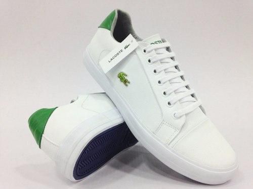 sapatenis lacoste branco e verde