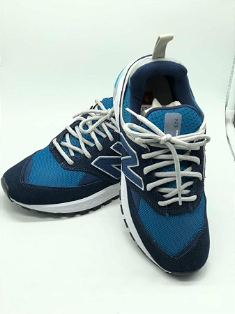 new balance 574 azul e laranja