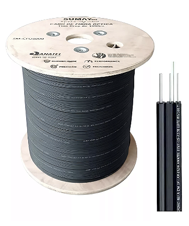 CABO PARA FIBRA ÓPTICA (ÁREAS INTERNA e EXTERNAS) - 100m (Instalação inclusa)