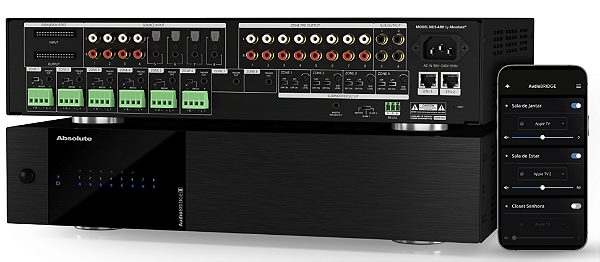 AudioBRIDGE 8 PREMIUM MULTIROOM CONTROLLER - NDS-AB8  8 Source -  (12x100W@4Ohms) (instalação inclusa)