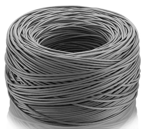 Cabo UTP 4P X 24 AWG Cat6 (COR CINZA) CABO PARA TRANSMISSÃO DE DADOS - Mão de obra inclusa