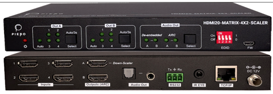 Matrix 4X2 Scaler  - HDMI 2.0  (Instalação inclusa)