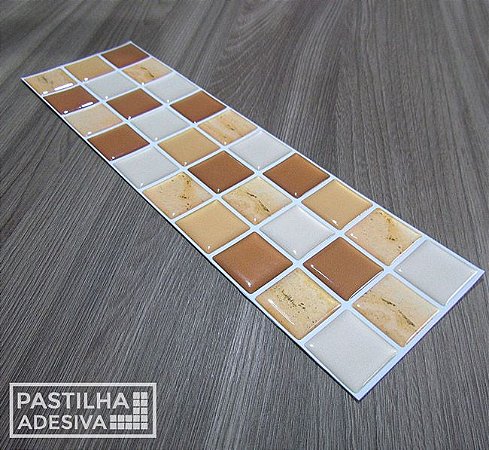 Faixa Pastilha Adesiva Resinada 27x8 cm - AT017 - Marrom