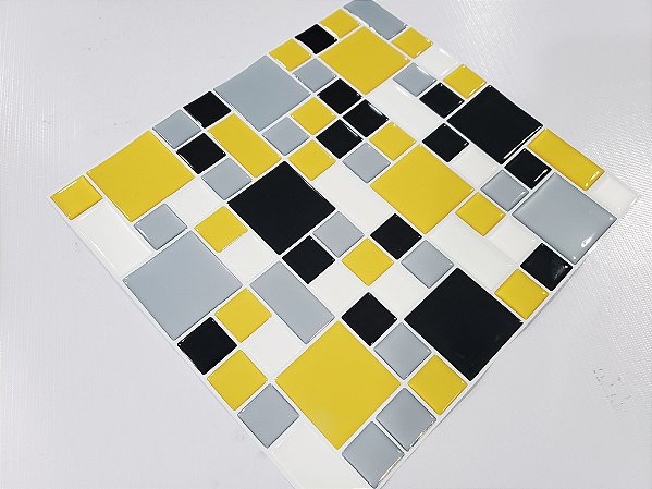 Placa Mosaico Adesiva Resinada 30x27 cm - AT135 - Amarelo