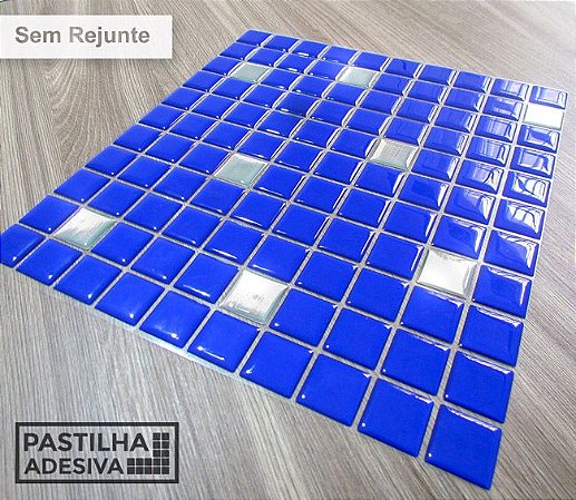Placa Pastilha Adesiva Resinada 30x27 cm - AT175 - Azul